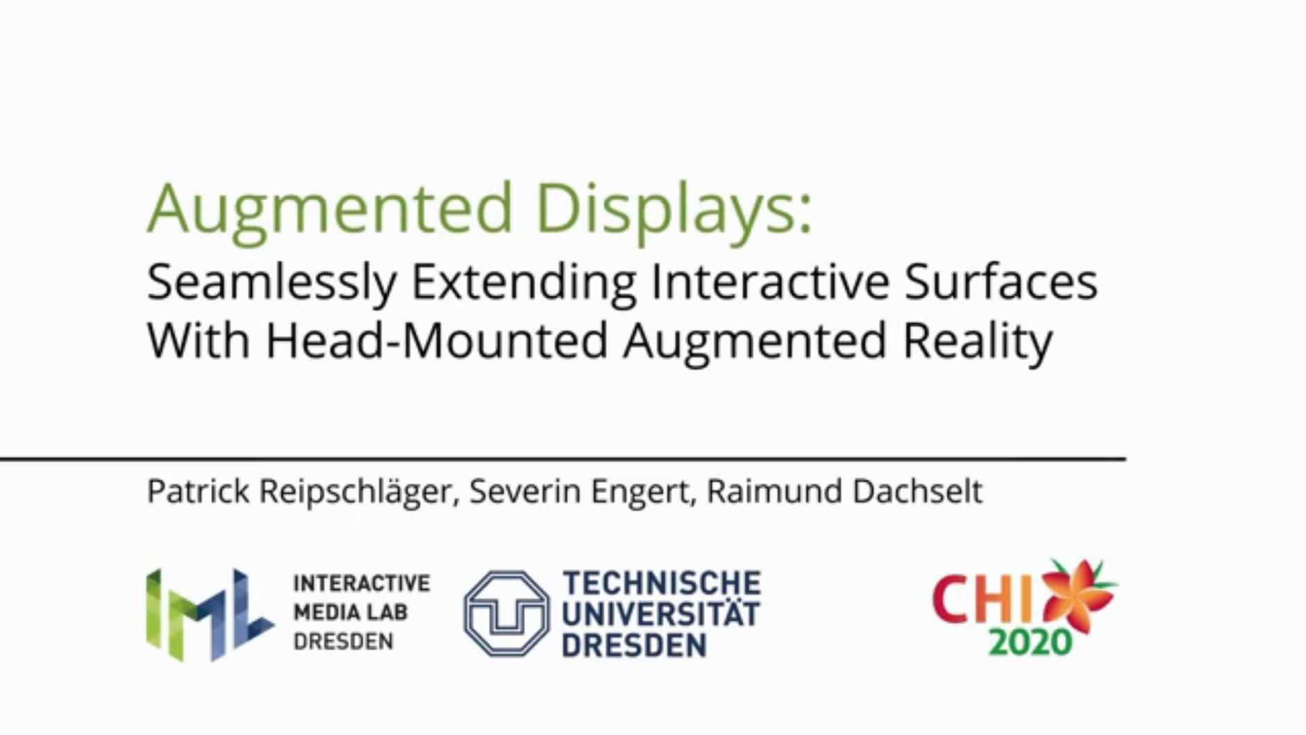 Full video of Augmented Displays.