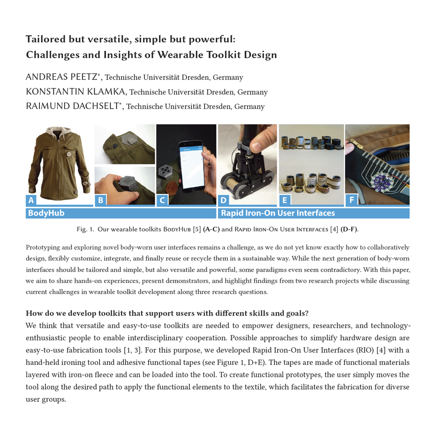 Tailored but versatile, simple but powerful: Challenges and Insights of Wearable Toolkit Design