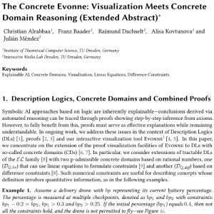 The Concrete Evonne: Visualization Meets Concrete Domain Reasoning (Extended Abstract)