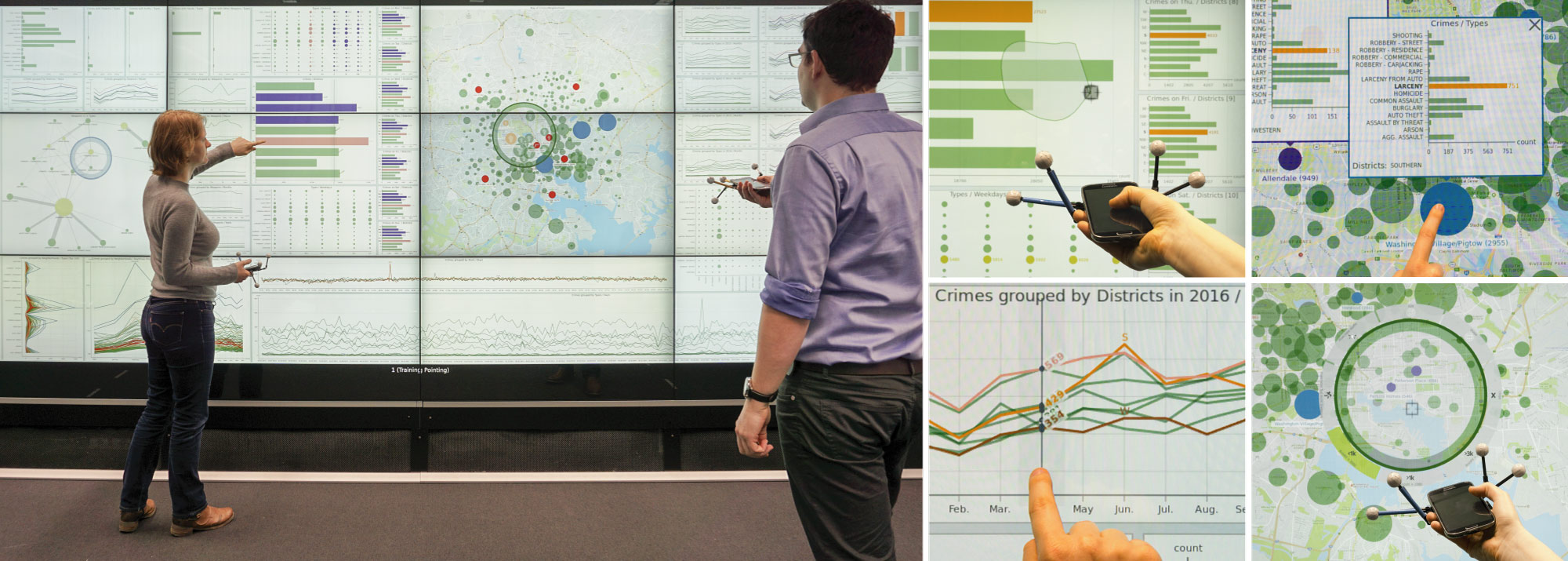 Multiple coordinated views (MCV) at large displays