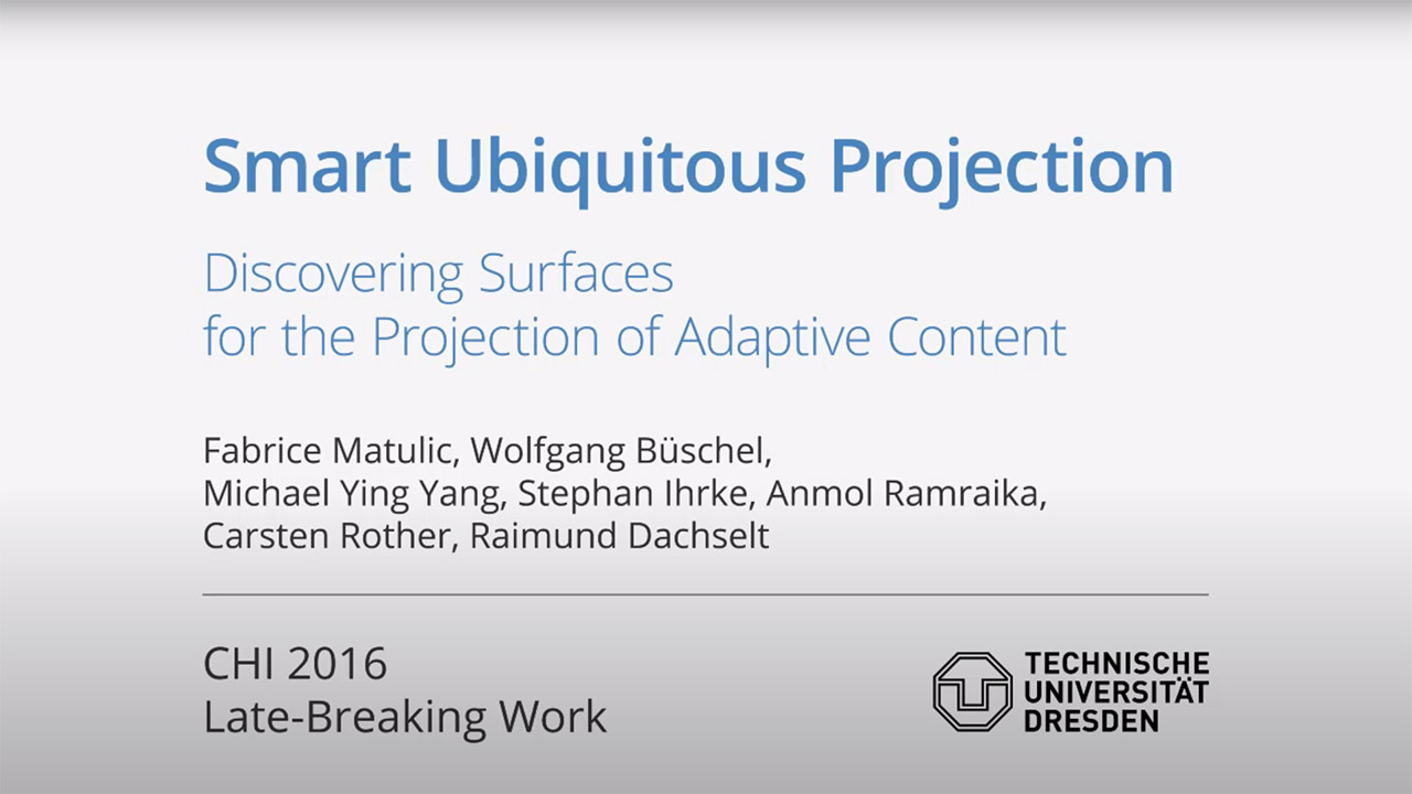 Thumbnail for the accompanying video of the IPAR publication 'Smart Ubiquitous Projection'